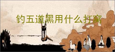 钓五道黑用什么打窝