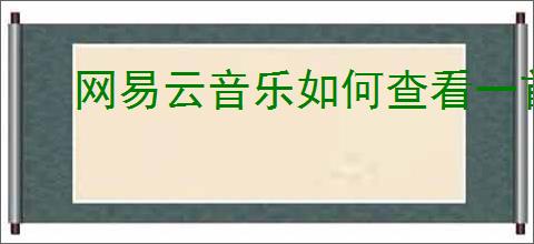 网易云音乐如何查看一首歌的播放次数
