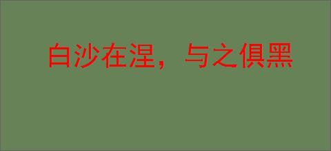 白沙在涅，与之俱黑
