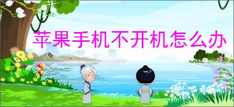 苹果手机不开机怎么办