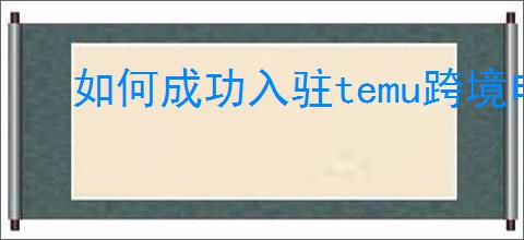 如何成功入驻temu跨境电商平台?