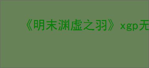 《明末渊虚之羽》xgp无法加载所有选项解决方式