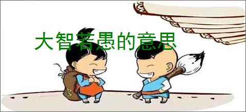 大智若愚的意思
