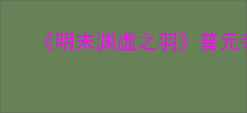 《明末渊虚之羽》普元寺小孩位置介绍