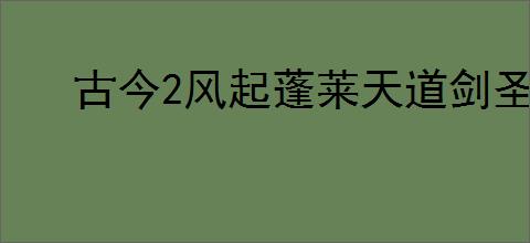 古今2风起蓬莱天道剑圣怎么样,古今2风起蓬莱天道剑圣有什么技能