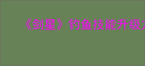 《剑星》钓鱼技能升级方式