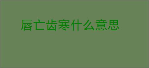 唇亡齿寒什么意思