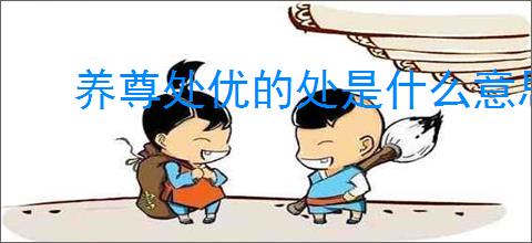 养尊处优的处是什么意思
