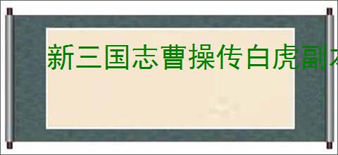 新三国志曹操传白虎副本第一关攻略,新三国志曹操传四象白虎第一关怎么过