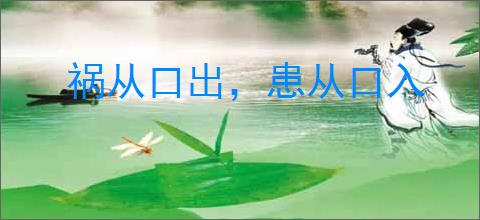 祸从口出，患从口入