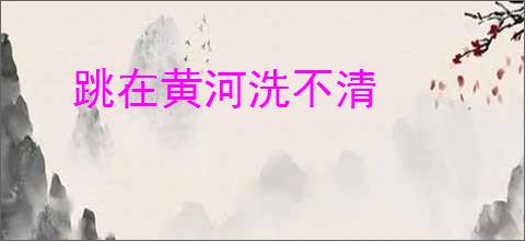跳在黄河洗不清