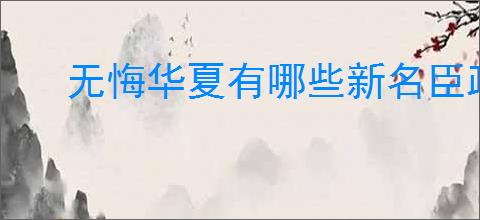 无悔华夏有哪些新名臣政策,无悔华夏全新名臣政策一览