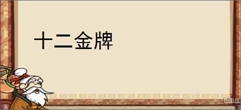 十二金牌