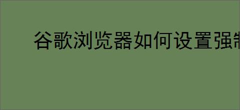 谷歌浏览器如何设置强制缩放