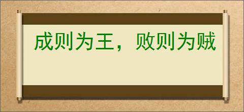 成则为王，败则为贼