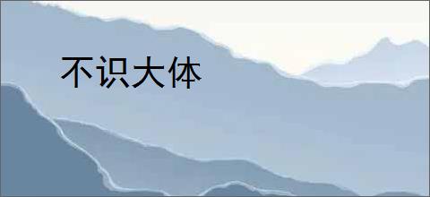 不识大体