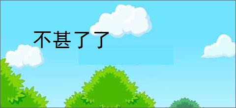 不甚了了