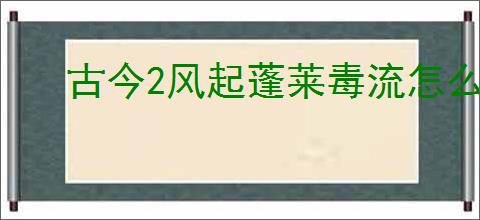 古今2风起蓬莱毒流怎么玩,古今2风起蓬莱毒流搭配推荐