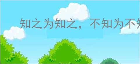 知之为知之，不知为不知