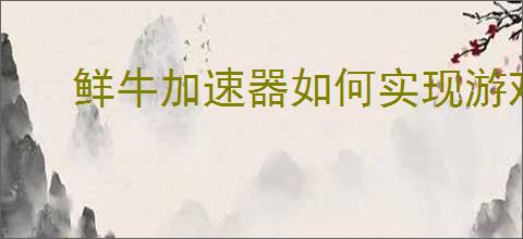鲜牛加速器如何实现游戏加速