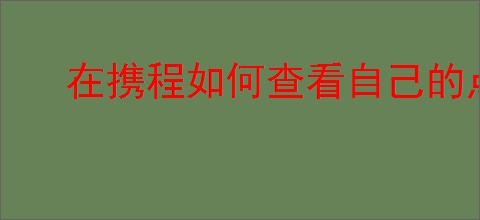 在携程如何查看自己的点评