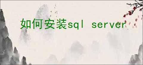 如何安装sql server