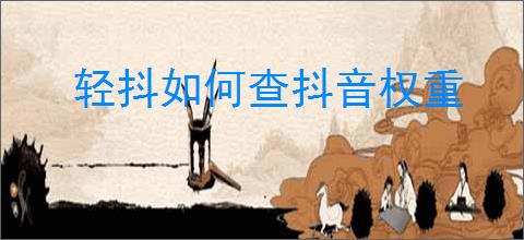 轻抖如何查抖音权重