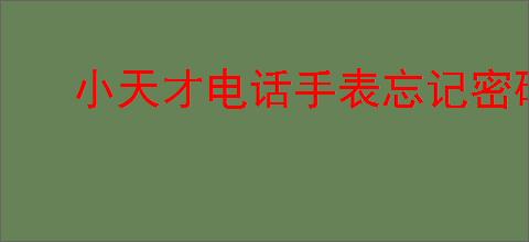 小天才电话手表忘记密码如何解锁