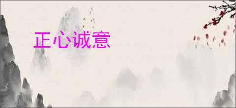正心诚意