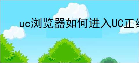 uc浏览器如何进入UC正经部