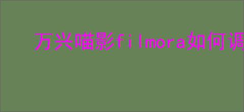 万兴喵影filmora如何调节视频画面亮度