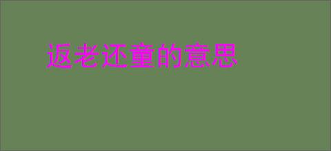 返老还童的意思