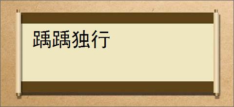 踽踽独行