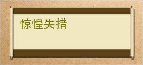 惊惶失措
