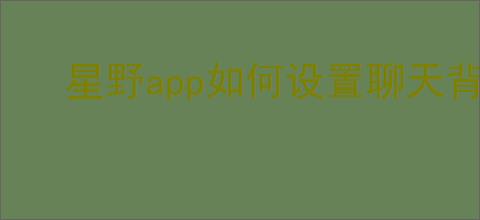 星野app如何设置聊天背景