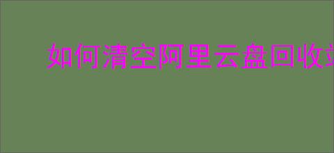 如何清空阿里云盘回收站