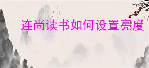连尚读书如何设置亮度