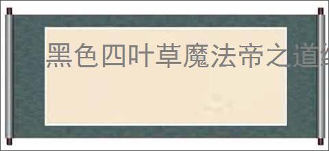 黑色四叶草魔法帝之道维特用什么装备,黑色四叶草维特技能优先级